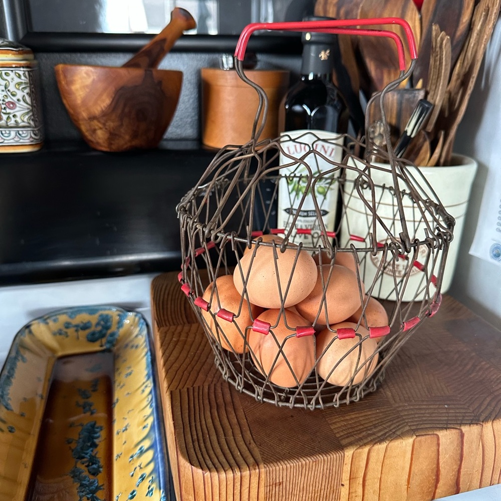 Antique sturdy wire egg holder. Was in my kitchen growing up. Vintage Farmhouse